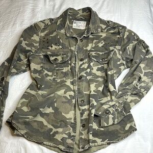 Oversized Camouflage Button-Up